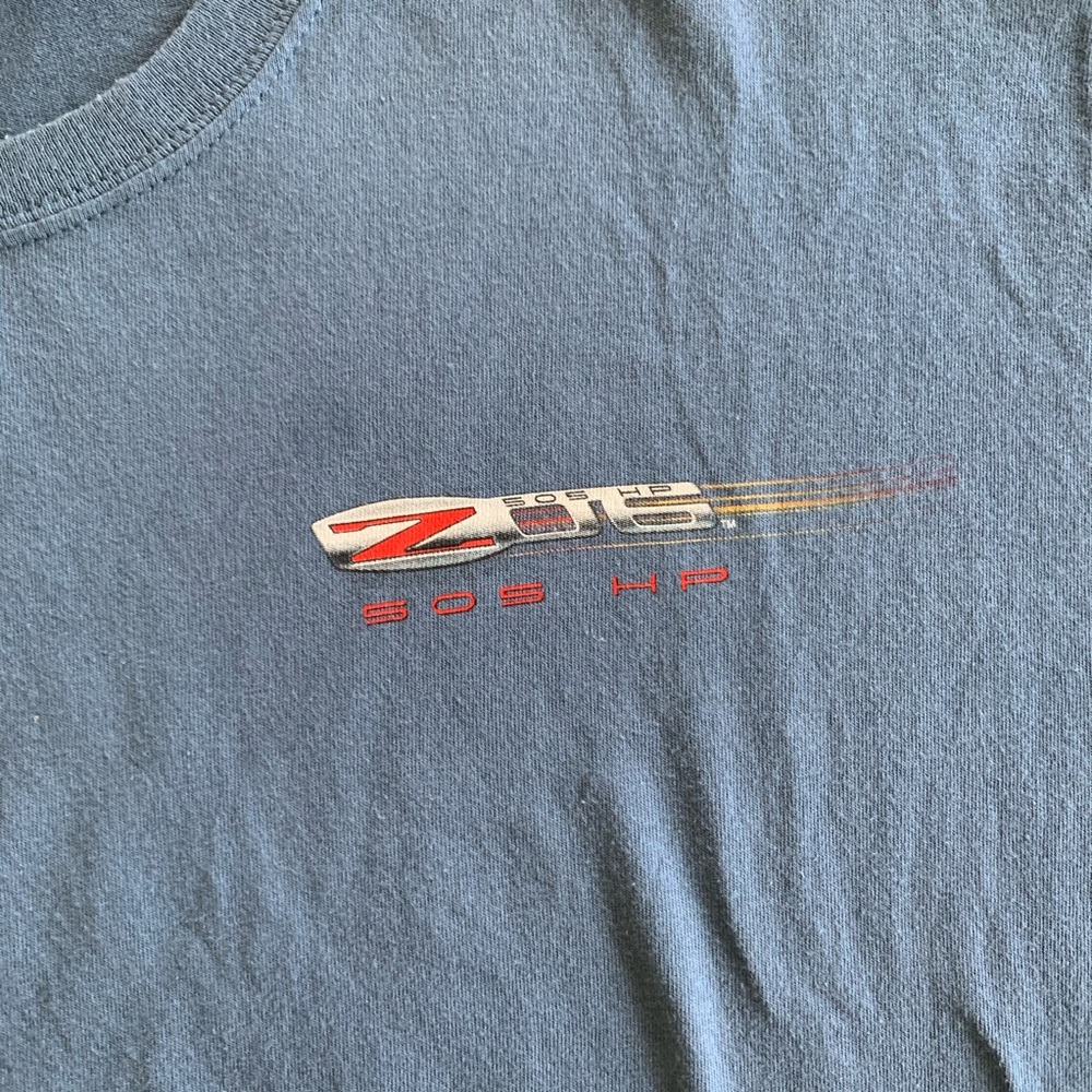 Corvette blue tshirt crewneck short sleeve shirt - Picture 5 of 6